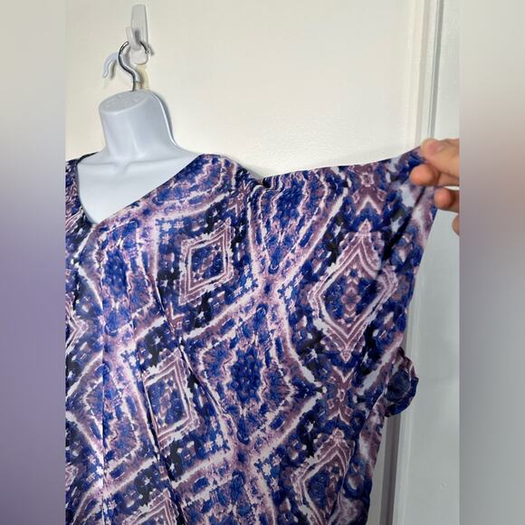 Show Me Your Mumu Swimsuit Cover Up, Size Medium, Purple Blue, Abstract Design - Picture 6 of 8